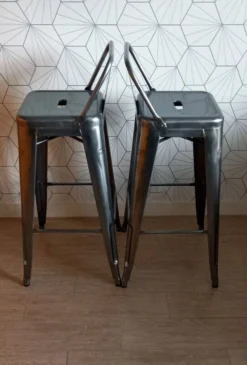 Pair Of Tolix Hpd 75 Stools – In Varnished Raw Steel. -Cozy Seats Store 02a0e522 9f9b 4edb a0f4 93e200e44209