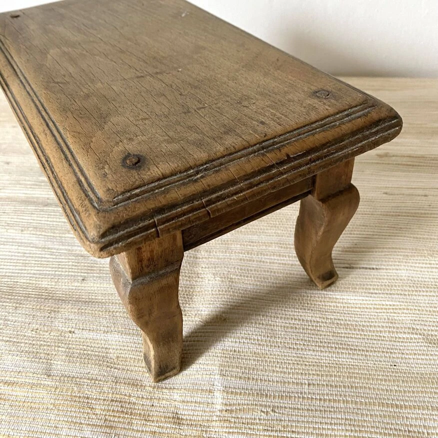 Old Low Stool 4 Legs 10 Old Low Stool 4 Legs - Image 10