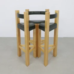 3x Rare Postmodern Bar Stool In Leather, 1990s -Cozy Seats Store 03d137d9 2d7d 4f72 b3d0 fd5edfeaf94a