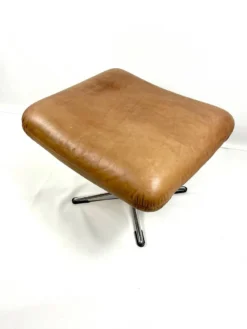 Brown Leather Ottoman On Chrome Base -Cozy Seats Store 056af8fe 7ad2 4ac7 8166 5da8fdece838