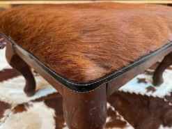 Vintage Wood And Goatskin Pouf -Cozy Seats Store 058a60fc 5787 44e2 825b f292a7672f20