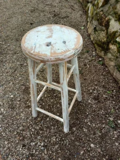 High Stool In Recycled Style Wood