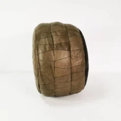 Leather Patchwork Pouf, Germany 1970s.