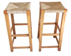 2 High Bar Stools With Straw And Solid Oak Wood Seat -Cozy Seats Store 0d66d751 4e17 4eb4 90a9 882749b4db29