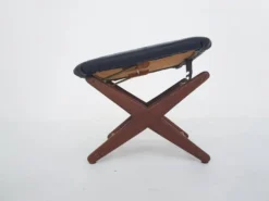 Vintage Adjustable Foor Stool In Teak And Vinyl, The Netherlands 1960's -Cozy Seats Store 0fed020f 6adb 45ca ad14 9f3d034a43eb