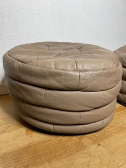Pair Of Patchwork Leather Poufs From Sède -Cozy Seats Store 12eeae38 389a 490b 93c5 f43f444437de