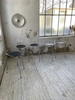 Set Of 5 “silver Moon” High Stools Pascal Mourgue -Cozy Seats Store 139af200 7daf 40ef 865b 2974b7b017bb