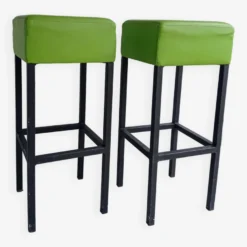 Pair Of Bar Stools In Sky Green