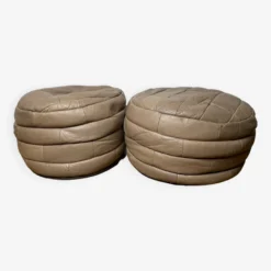 Pair Of Patchwork Leather Poufs From Sède -Cozy Seats Store 15723dfc bab5 4856 acd2 22426b151ed1