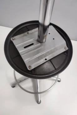 Vintage Black Plastic And Chromed Metal Revolving And Adjustable Stool, Italy -Cozy Seats Store 1762b156 3f15 4014 a9be 67821b80c213