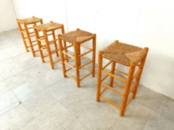 Vintage Wicker Bar Stools - Set Of 4, 1960s -Cozy Seats Store 18c81685 b3af 4f6c b5b6 877417cd7b34