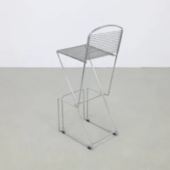 3x Postmodern Bar Stool In Chromed Metal, 1980s -Cozy Seats Store 1a9c57be 6f5b 4853 8fbb bdefbb42bf36