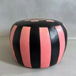 Mid Century Pouf, Cushion Leather, Black Pink -Cozy Seats Store 1b73cbad 3b57 4a78 b527 5527a7d5d5f7