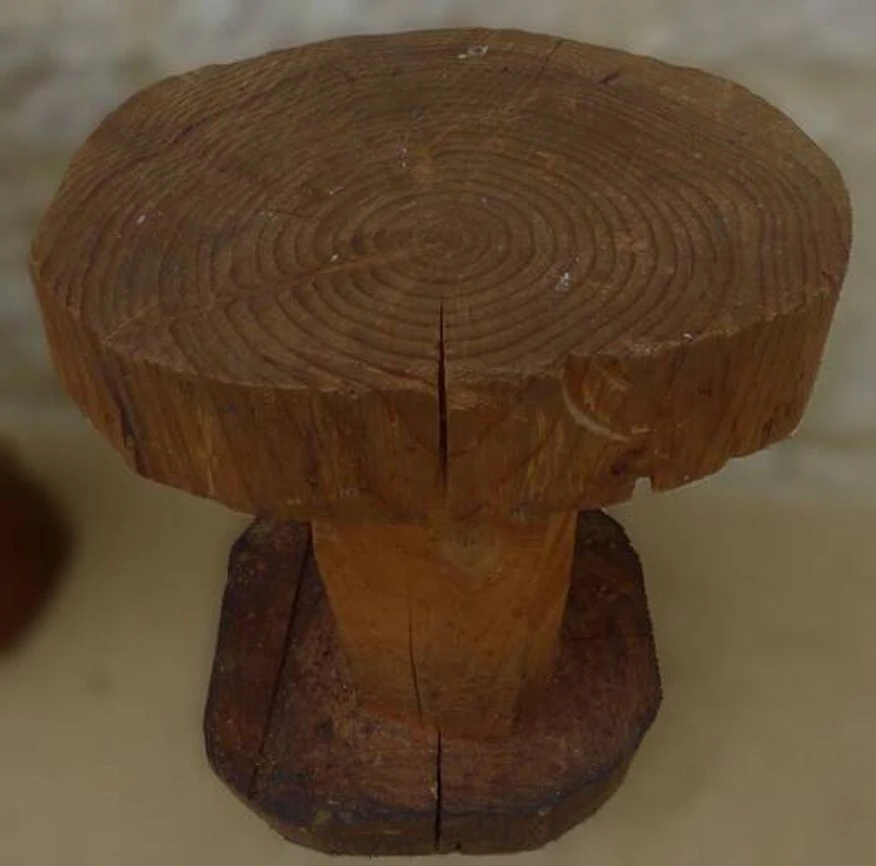 Small Stool Carved In Solid Oak