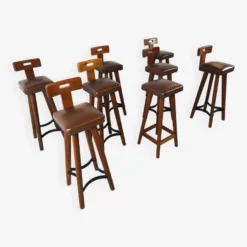 Set Of 8 Vintage Brutalist Bar Stools, 1960s -Cozy Seats Store 1cc2cfa7 fa3b 402d 87ae 8d23de363c97