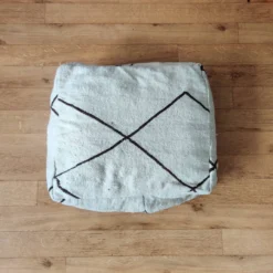 Moroccan Berber Pouf White And Black -Cozy Seats Store 23f70e47 d052 4f7e 97ec 9b312b805cb6