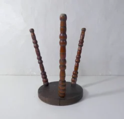 Old Tripod Stool In Beaded Wood For Plants 9 Old Tripod Stool In Beaded Wood For Plants -Cozy Seats Store 25087e77 34d1 49fc a1d1 c579078e9fb2