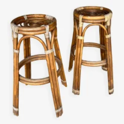 Vintage Bamboo Rattan Stool -Cozy Seats Store 279619ce aca5 4bb1 9a22 eb724894d7d0