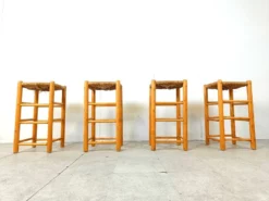 Vintage Wicker Bar Stools - Set Of 4, 1960s -Cozy Seats Store 2ce69787 e404 43c7 bdd5 d4a3de0a1d7e