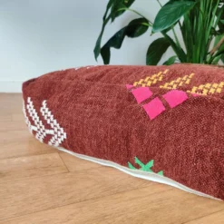 Brown Berber Pouf With Bohemian Patterns -Cozy Seats Store 2f7668cb 51b1 4ff5 8f74 d9a4d678ac6f
