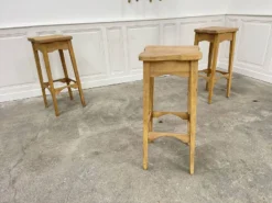 4 High Stools 1960 In Raw Wood