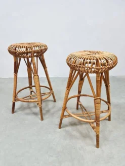 Vintage Bamboo Barstools Stool 'Bohemian'