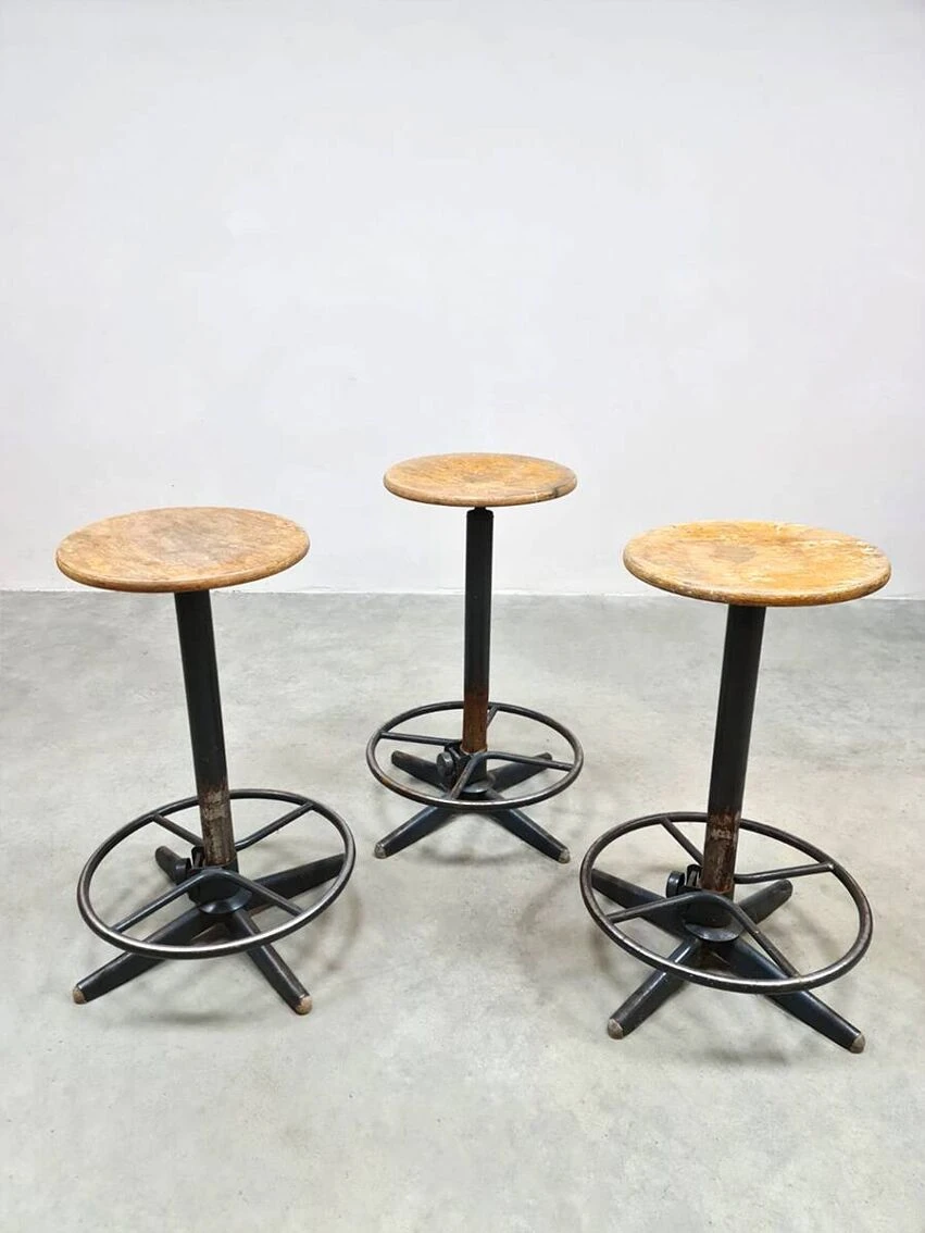 French Vintage Industrial Barstools 2 French Vintage Industrial Barstools - Image 2