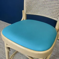 Set Of 3 Thonet Type High Chairs In Light Wood, Canework And Colored Skai 13 Set Of 3 Thonet Type High Chairs In Light Wood, Canework And Colored Skai -Cozy Seats Store 320fa743 a383 4988 9c3a a603c07979d8