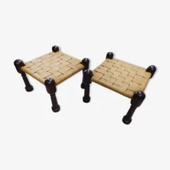 Pair Of Vintage Anglo-indian Jute Stools Footrests -Cozy Seats Store 32d8e0ff 362d 4f61 a1c3 4cdc8804bd72