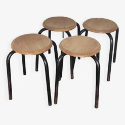 Set Of 4 Metal And Wood School Stools -Cozy Seats Store 3512ce0d d69e 4810 9886 54ca9de1d77f