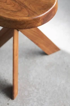 Elm Wood Stool 'S31' By Pierre Chapo, France, 1974 -Cozy Seats Store 3592517b 02db 4cba 8101 4f5afa167b5f