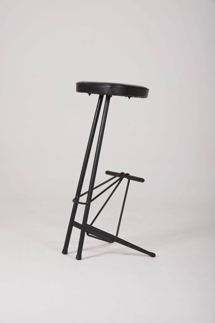 Willy Van Der Meeren Black High Stool 5 Willy Van Der Meeren Black High Stool - Image 5