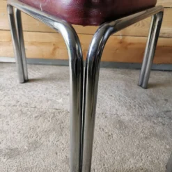 Set Of 2 Vintage Chrome And Leather Poufs -Cozy Seats Store 361b5ea5 e00b 4348 b936 945b31d11348