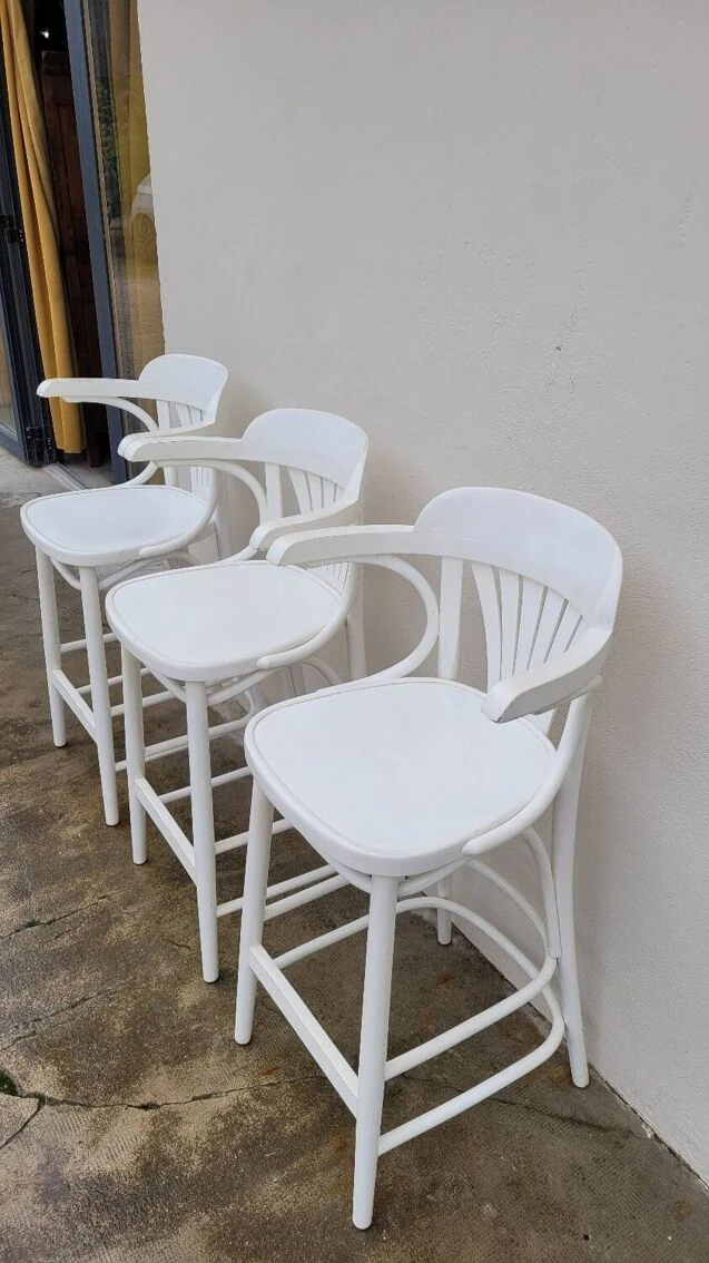 Set Of 3 Bentwood Restaurant Bar Stools Bistro 2 Set Of 3 Bentwood Restaurant Bar Stools Bistro - Image 2