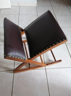 Vintage Rocking Footrests In Wood And Faux Leather -Cozy Seats Store 372f1216 f8c6 4610 85d3 1cca7b61db9a