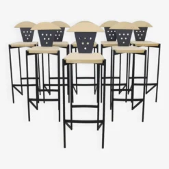 8x Unique Postmodern Bar Stool, One-off, 1990s -Cozy Seats Store 384f0d6b 171a 4fdb b5f7 ea11fa8b8334