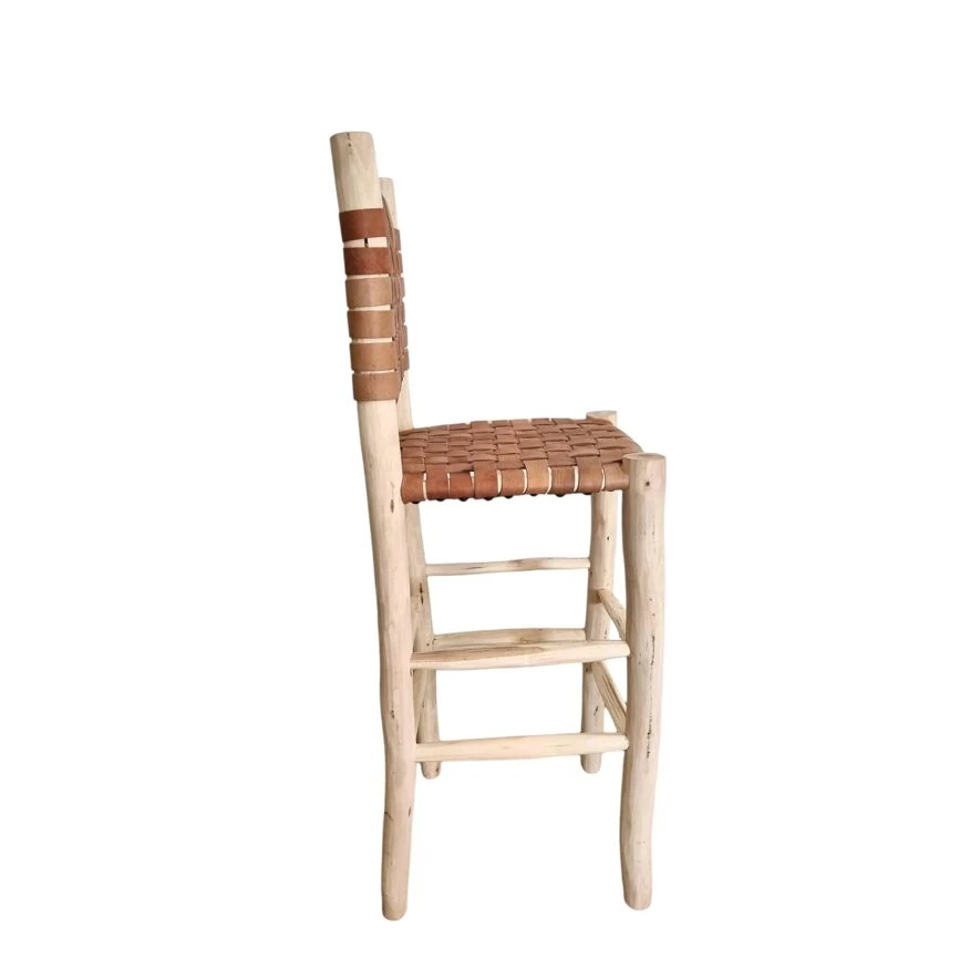 Brown Leather Bar Stool 3 Brown Leather Bar Stool - Image 3