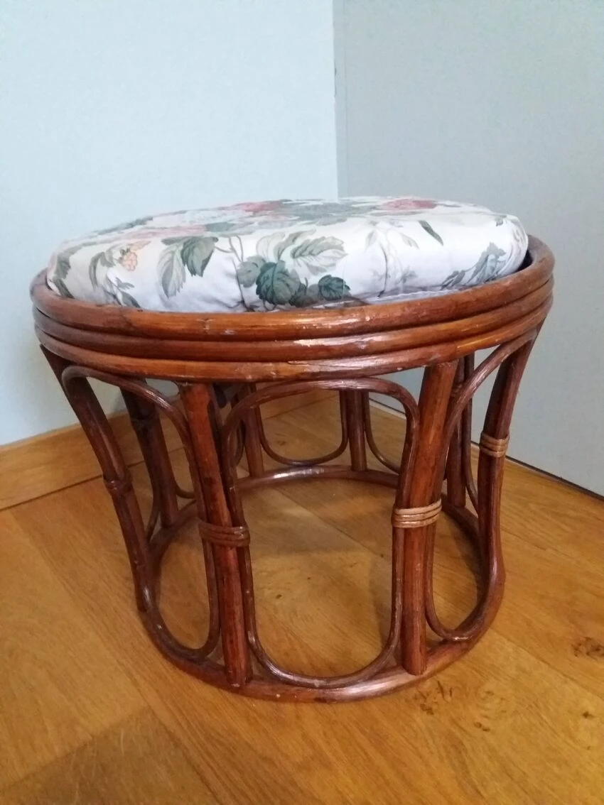 Wicker Pouf With Cushion 11 Wicker Pouf With Cushion - Image 11