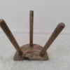 Vintage Farm Stool, Solid Wood, Tripod, 1950s
