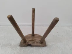 Vintage Farm Stool, Solid Wood, Tripod, 1950s