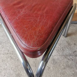 Set Of 2 Vintage Chrome And Leather Poufs -Cozy Seats Store 408a21a8 256d 4610 8c89 a46e3f15fc31