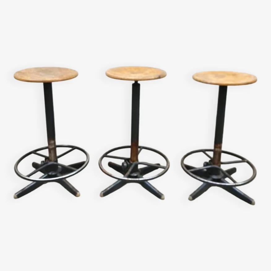 French Vintage Industrial Barstools 1 French Vintage Industrial Barstools