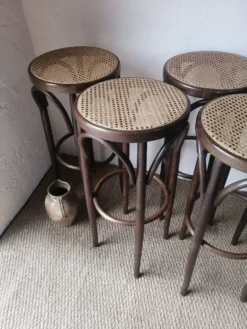 Set Of 4 High Bistro Stools In Curved Wood And Canework. 19 Set Of 4 High Bistro Stools In Curved Wood And Canework. -Cozy Seats Store 415233c7 db12 44c2 b00d 1bdf528b4d87