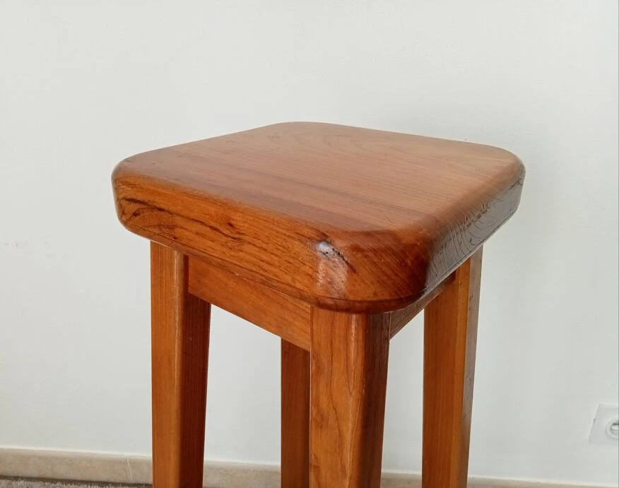 High Stool In Solid Oak From The 70s 9 High Stool In Solid Oak From The 70s - Image 9