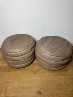 Pair Of Patchwork Leather Poufs From Sède -Cozy Seats Store 45a05ddf 6d92 4a2a b93a f396293dc361