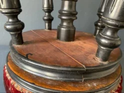Antique Piano Stool In Blackened Wood And Red Velvet, 19th Century -Cozy Seats Store 45ce6cba 081c 4129 89f2 e9b19da2259e