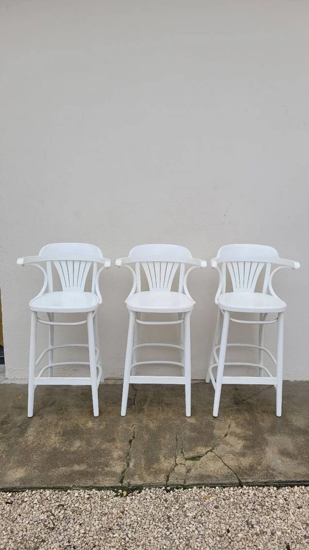 Set Of 3 Bentwood Restaurant Bar Stools Bistro 6 Set Of 3 Bentwood Restaurant Bar Stools Bistro - Image 6