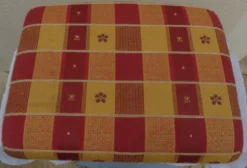 Fabric Footrest With Beech Wood Foot - Very Good Condition