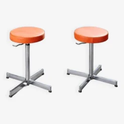 Pair Of Chrome Steel Stools -Cozy Seats Store 4bb41c5f 79ad 49b2 babd 6eae16314016