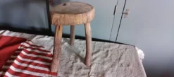 Old Small Country Stool In Raw Wood - Tripod Base -Cozy Seats Store 4d7b6cef 51e2 4adb 93c8 51c2d5f38cfb